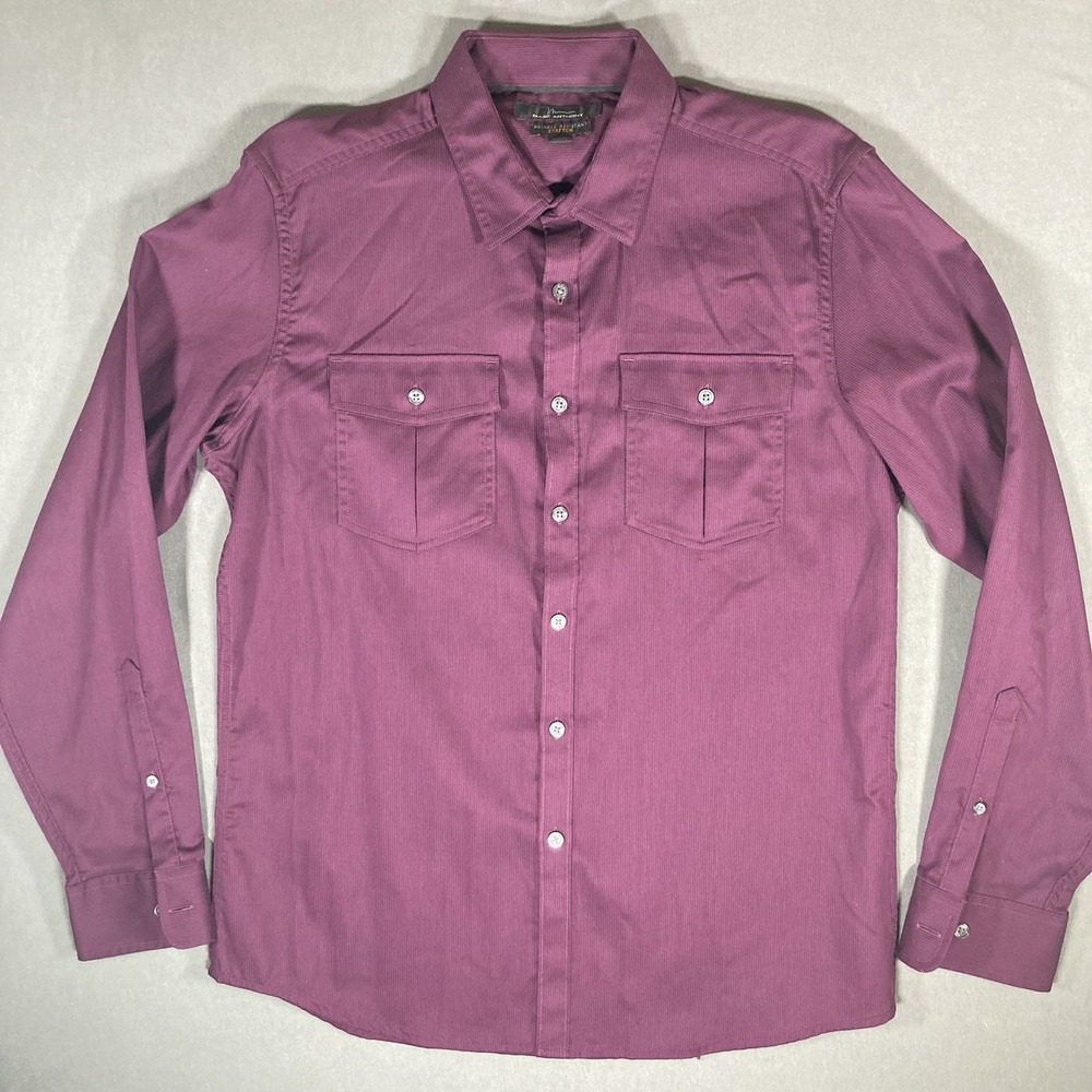 Marc Anthony Shirt‎ Mens Medium Red Stretch Button Down Wrinkle Resistant